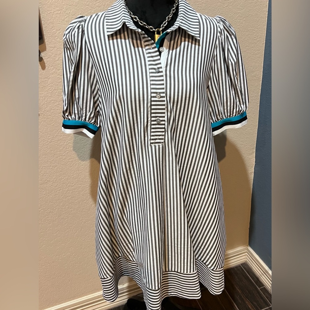 Entro striped dress with pockets/liner